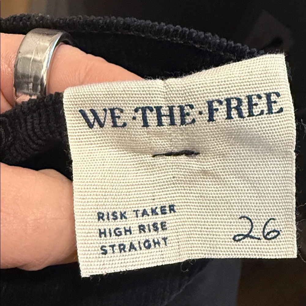 Free People Risk Taker Corduroy Straight black Size 26‎ Women's Pants NWT